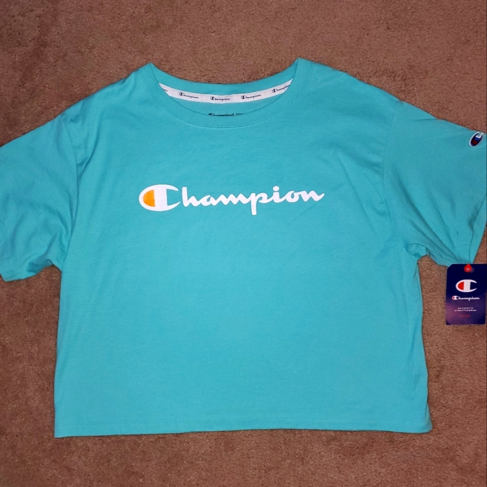 NWT Champion crop top, L, teal/blue